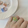 Retro Lovely Resin and Quartz Crystal Finger Rings FS-WG43D53-04-1