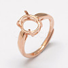 Adjustable 925 Sterling Silver Solitaire Ring Settings STER-P033-17RG-3