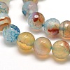 Dyed Natural Agate Faceted Round Beads Strands G-E268-20-2