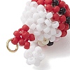 Christmas Theme Handmade Glass Seed Beads Woven Pendants PALLOY-MZ00215-3