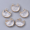 Natural Quartz Crystal Semi Circle Pendants G-S359-011H-1