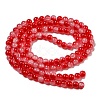 Crackle Baking Paint Imitation Jade Glass Beads Strands DGLA-T003-6mm-M-4