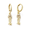Brass Clear Cubic Zirconia Hoop Earrings EJEW-M045-01I-1