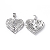 Brass Clear Cubic Zirconia Pendants KK-E068-VA124-1-1