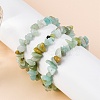 Unisex Chip Natural Flower Amazonite Beaded Stretch Bracelets BJEW-S143-26-8