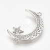 Brass Micro Pave Cubic Zirconia Links ZIRC-T004-04P-2