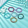 6Pcs 6 Color Bling Glass Round Beaded Stretch Bracelets Set for Women BJEW-JB08973-2