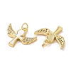 Brass Micro Pave Clear Cubic Zirconia Pendants KK-B083-33F-G-2