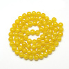 Baking Paint Crackle Glass Bead Strands X-DGLA-Q023-8mm-YS28-2