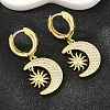 Brass Micro Pave Cubic Zirconia Hoop Dangle Earrings KK-CBA8324-05B-G-2