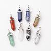 Natural Mixed Gemstone Double Terminated Pointed Pendants G-F295-04-1