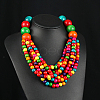 Bohemian Style Round Wood Beaded Multilayer Necklaces for Women WG93846-04-1