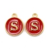 Golden Plated Alloy Enamel Charms ENAM-S118-03S-1