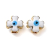 Golden Tone Brass Enamel Beads KK-E048-01G-3