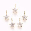 Brass Micro Pave Cubic Zirconia Charms KK-P157-07G-NF-1