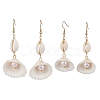 304 Stainless Steel Shell Shape Dangle Earrings EJEW-JE06265-01-2