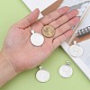 Flat Round Alloy Pendant Cabochon Settings PALLOY-A15654-S-NF-4