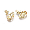 Brass Cubic Zirconia Peg Bails Pendants KK-N233-027-NF-2