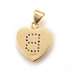 Brass Micro Pave Cubic Zirconia Pendants ZIRC-F093-57G-B-2