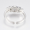 Adjustable Brass Cuff Rings ZIRC-F076-02P-5
