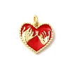 Brass Enamel Charms KK-C113-03G-1