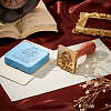 Brass Wax Seal Stamp Head & Pearwood Handle Kit AJEW-OC0002-85F-4