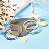 Reiki Crystal Natural Mixed Stone Beads Bangle for Girl Women BJEW-JB06802-3