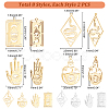 DICOSMETIC 16Pcs 8 Style 201 Stainless Steel Pendants STAS-DC0010-09-2