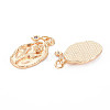 Brass Tanzanite Rhinestone Pendants X-KK-S364-216-2