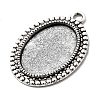 Tibetan Style Alloy Pendant Cabochon Settings X-TIBEP-N003-37AS-3
