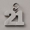 316 Surgical Stainless Steel Charms STAS-WH0022-84P-21-1