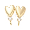 Brass with Glass Studs Earring Findings KK-K333-42G-1