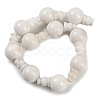 Natural White Jade 3-Hole Guru Beads Strands G-H064-E03-01-3