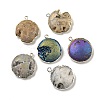 Electroplated Natural Druzy Agate Pendants G-A229-01-1