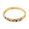 Brass Pave Colorful Cubic Zirconia Hinged Bangles for Women BJEW-S147-33G-B-2