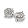 Rack Plating Brass Micro Pave Clear Cubic Zirconia Connector Charms KK-Z036-07P-2