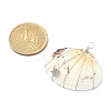 Natural Clam Shell Copper Wire Wrapped Pendants PALLOY-JF02056-02-4