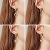 Clear Cubic Zirconia Cone Drop Huggie Hoop Earrings EJEW-SW00005-09-5