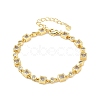 Brass Micro Pave Clear Cubic Zirconia Link Chain Bracelets for Women BJEW-P366-02C-G-1