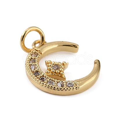 Brass Micro Pave Clear Cubic Zirconia Pendants KK-WH0035-69-1