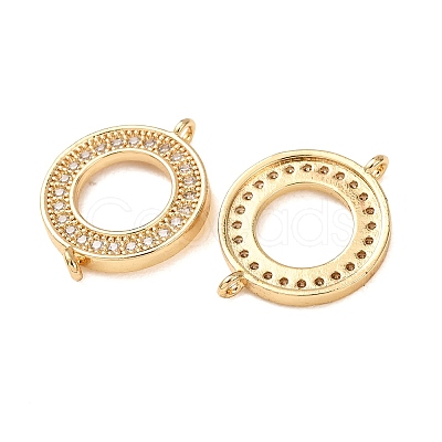 Brass Micro Pave Clear Cubic Zirconia Connector Charms CU-CBA4579-11G-1