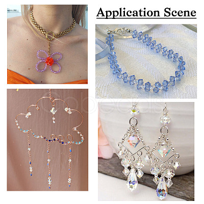 2Bags 200Pcs Transparent Glass Beads GLAA-TA0003-44F-1
