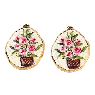 304 Stainless Steel Enamel Pendants SA-CBADCC9-01D-G-1