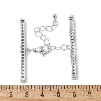 Brass Cubic Zirconia Chain Extender KK-F893-01P-1