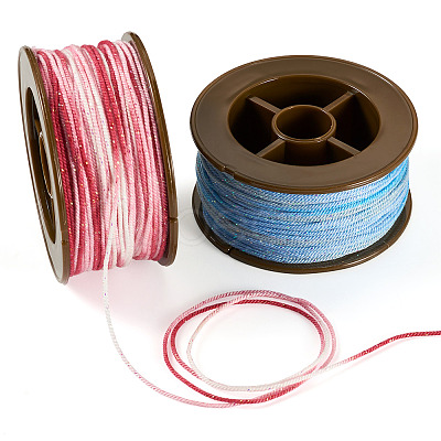 2 Rolls 2 Colors Segment Dyed Round Polyester Twisted Cords OCOR-TA0003-59D-1