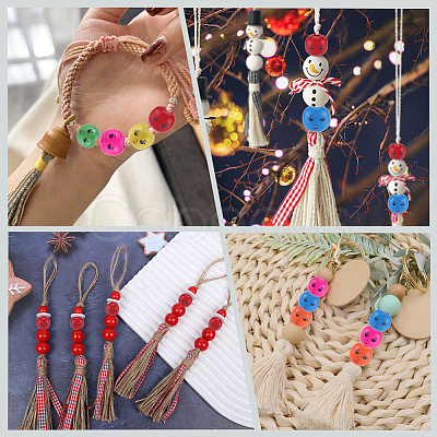 200Pcs Spray Painted Natural Wood Beads WOOD-GF0002-20-1