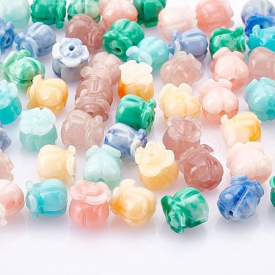 60Pcs 6 Colors Synthetic Coral Beads CORA-NB0001-01-1