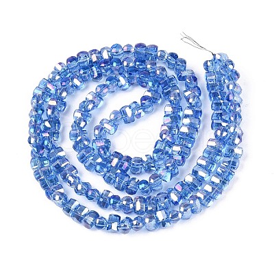 Electroplate Transparent Glass Beads Strands EGLA-N022-09A-B05-1