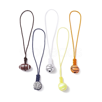 Sports Ball Theme Opaque Acrylic Pendant Decorations HJEW-JM01318-S-1