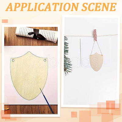 20Pcs Finished Wood Sheild Big Pendants FIND-SP0005-18-1